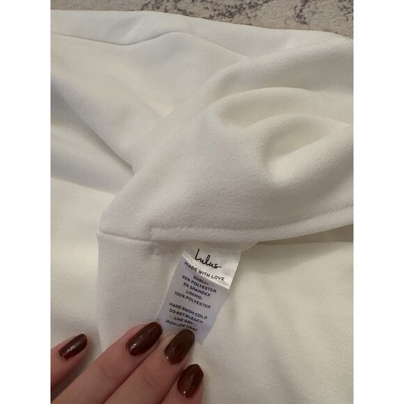 Lulus Magnificent Impression White Square Neck Short Sleeve Maxi Dress Large NWT - Picture 9 of 9